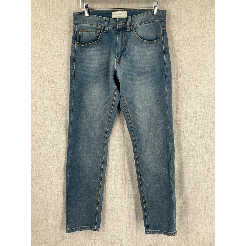 Smith & Mills Mens Denim Jeans Blue Wash‎ Size 29x27 Straight Leg Stretch